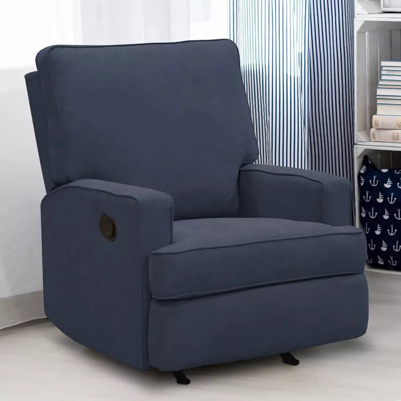 Salma Rocker Recliner Chair – Navy Blue