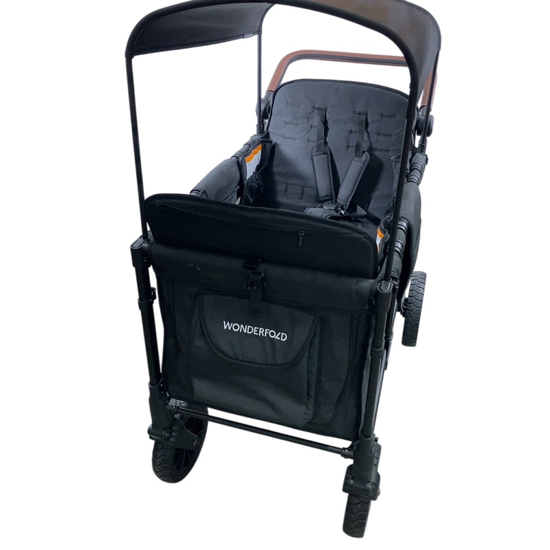 Wonderfold W4 Luxe Quad Stroller Wagon, 2024, Volcanic Black