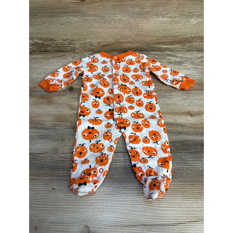Baby Starters Pumpkin Print Sleeper White sz 3m White 3m