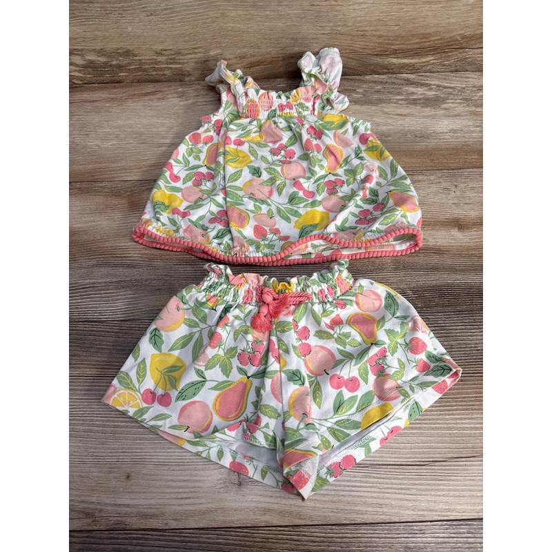 C&C California 2pc Fruit Print Top & Shorts White sz 18m White 18m