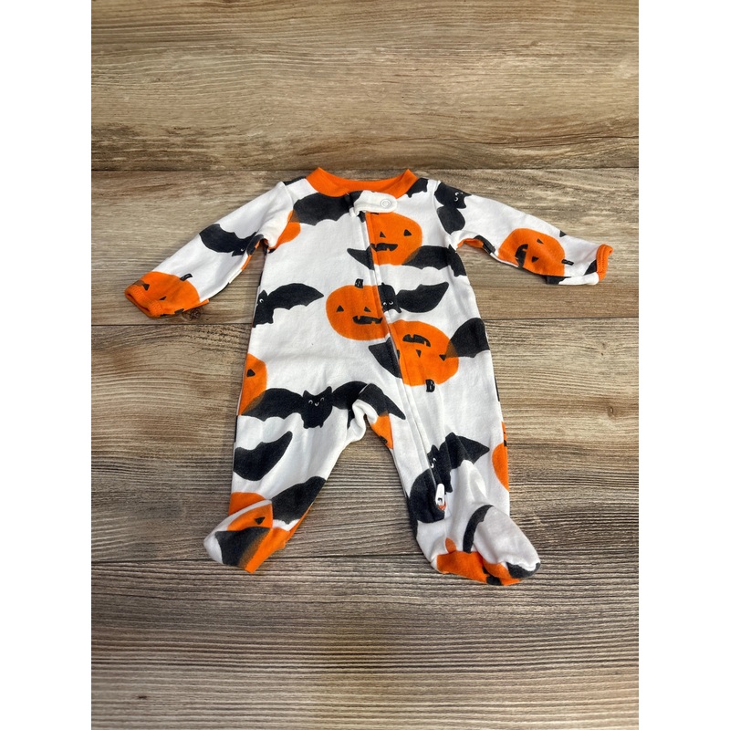 Carter’s Bats & Pumpkins Sleeper White sz Preemie White Preemie