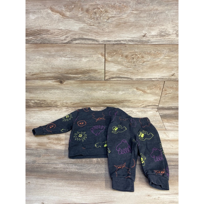 Cat & Jack 2pc Monsters Sweatshirt & Joggers Grey sz 12m Grey 12m