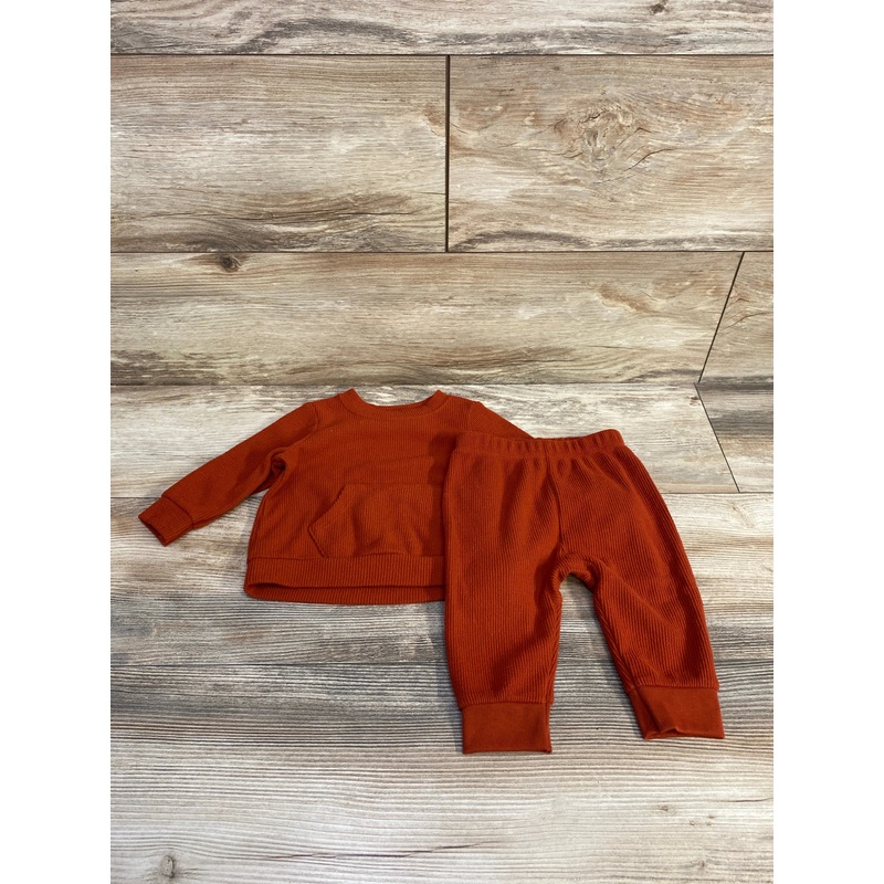 Cat & Jack 2pc Thermal Shirt & Pants sz 3-6m Orange 3m