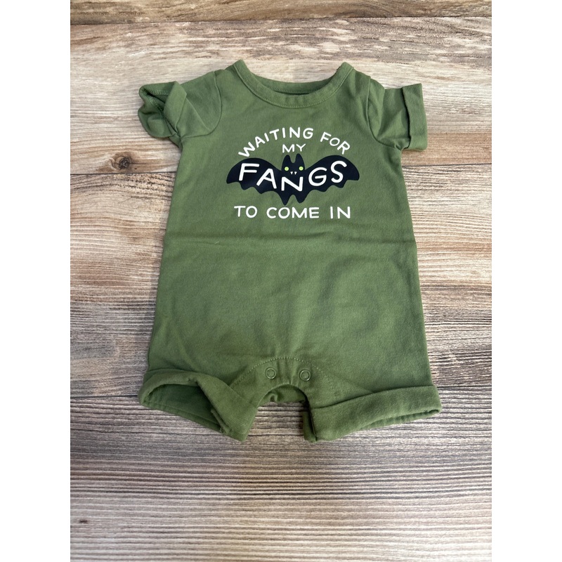 Cat & Jack Waiting For My Fangs Romper Green sz Newborn Green Newborn