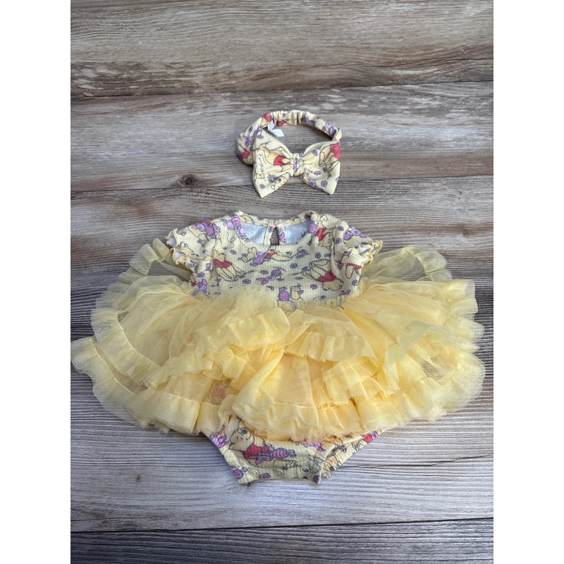 Disney Baby 2pc Winnie The Pooh Tutu Bodysuit Dress & Headband Yellow sz 0-3m Yellow Newborn