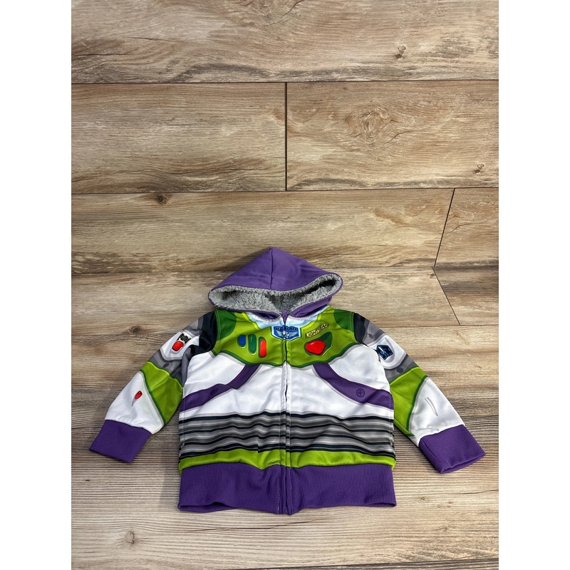 Disney Toy Story Buzz Lightyear Sherpa Lined Hoodie sz 2T Multicolor 2T