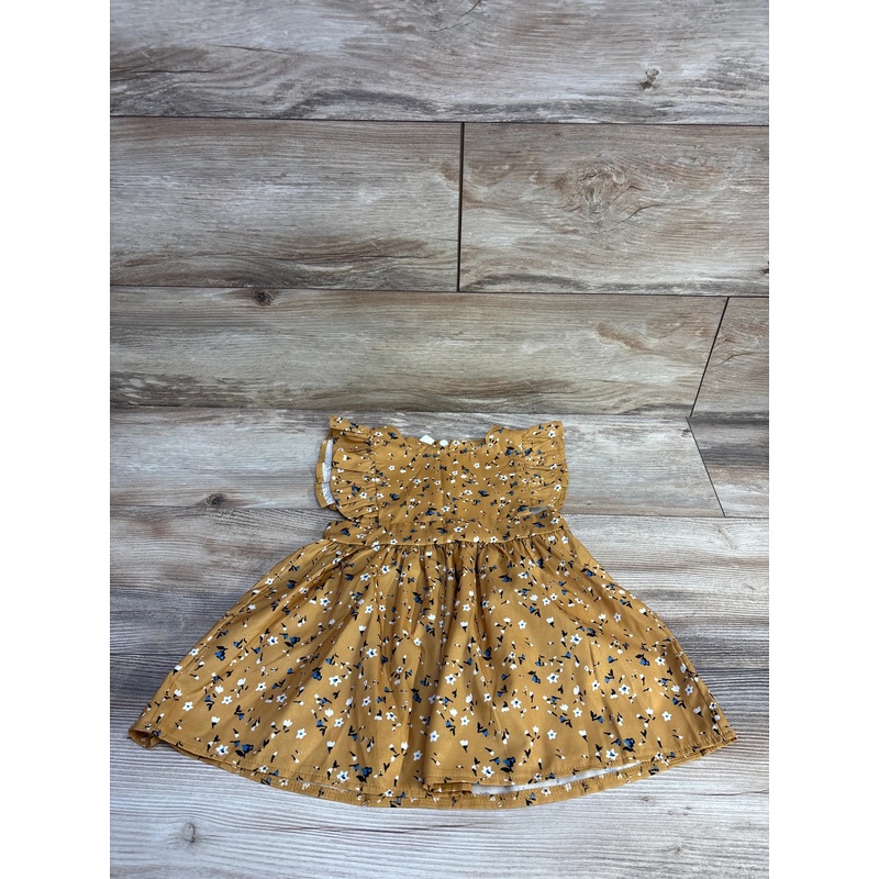 Floral Ruffle Dress Gold sz 18-24m Gold 18m