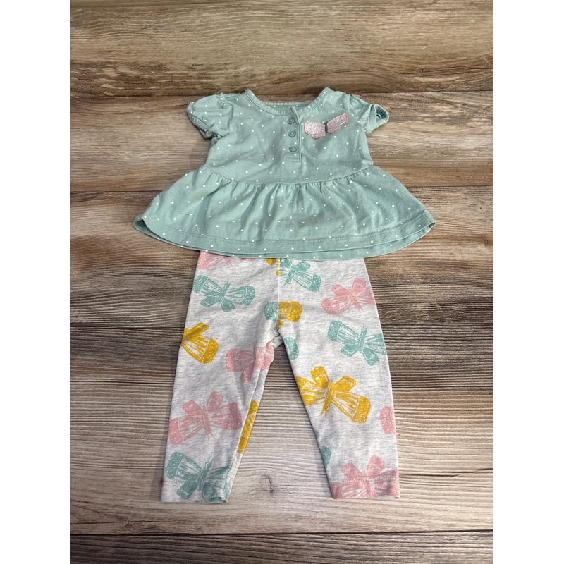 Just One You 2pc Butterfly Top & Leggings Green sz 6m Green 6m