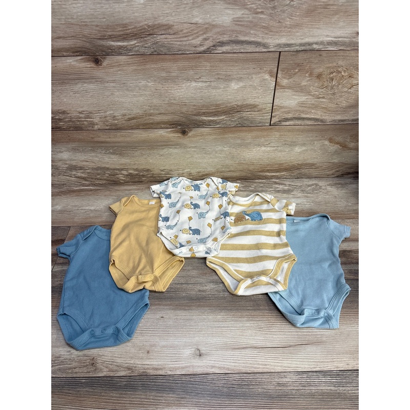 Liam & James 5pk Ribbed Bodysuits sz 0-3m Multicolor Newborn