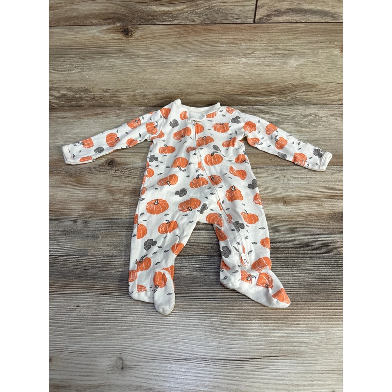 Little Planet Pumpkin Print Sleeper White sz 3m White 3m