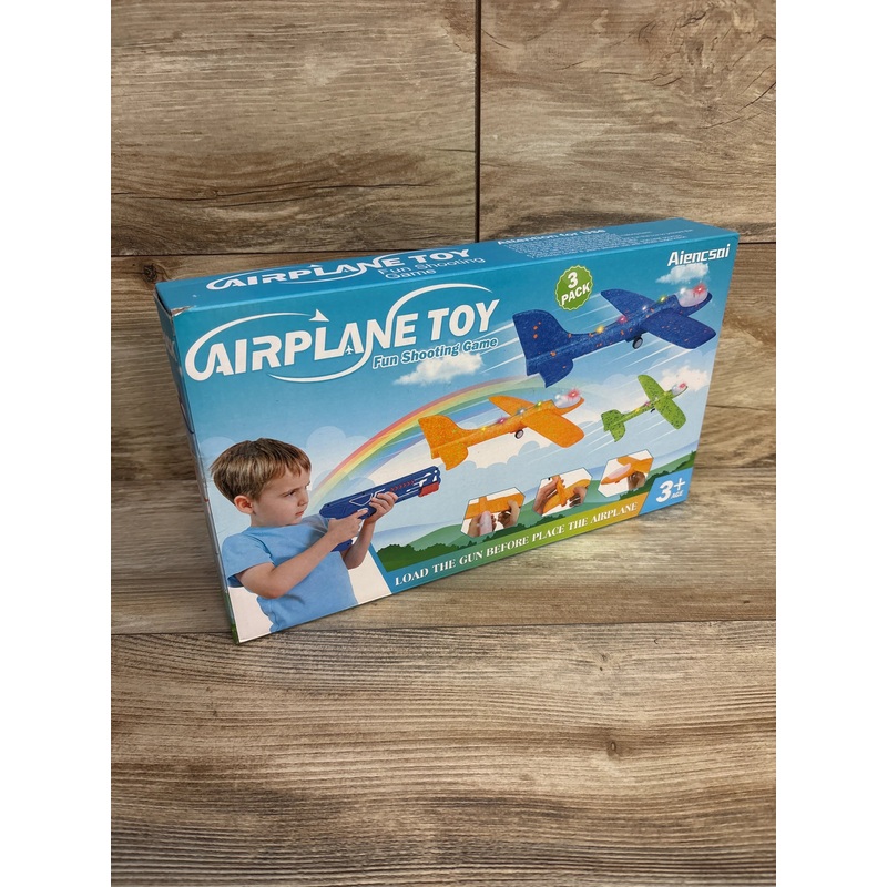 NEW 3 Pack Foam Airplane Launcher Toy