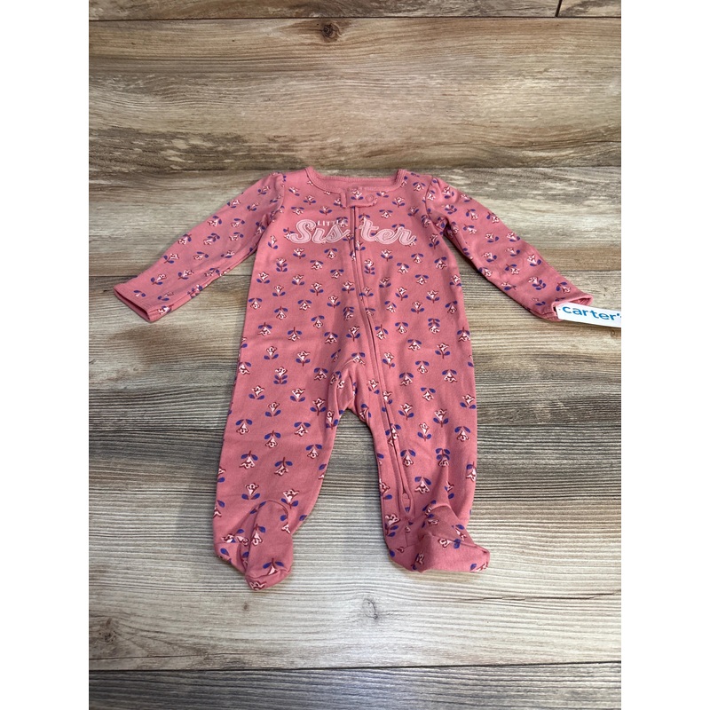 NEW Carter’s Floral Lil Sister Sleeper Pink sz 3m Pink 3m