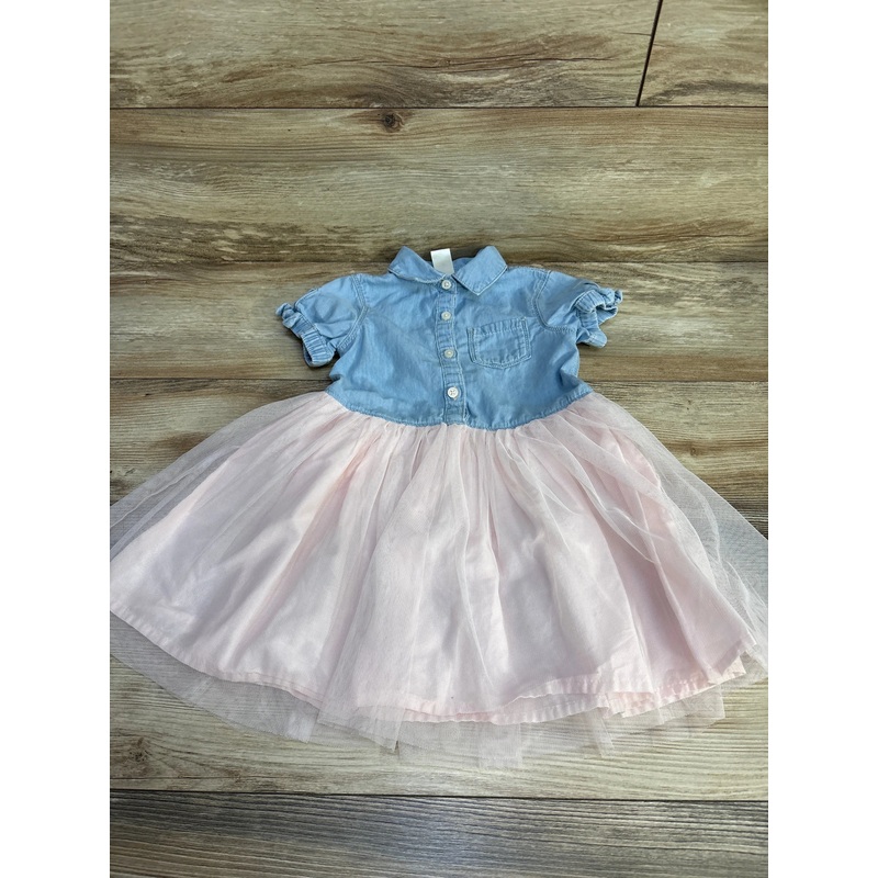 Oshkosh Chambray Tulle Dress Blue sz 3T Blue 3T