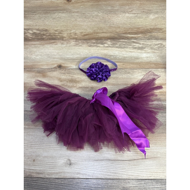 Shein 2pc Tutu & Headband Purple sz 0-1m Purple Newborn
