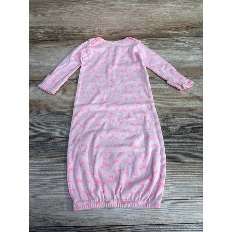Simple Joys Elephant Print Gown Pink sz 0-3m Pink Newborn