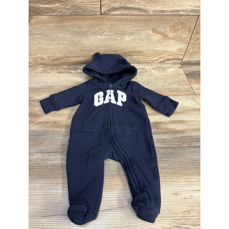 Baby Gap Logo Hooded Coverall Navy sz Newborn Navy Newborn