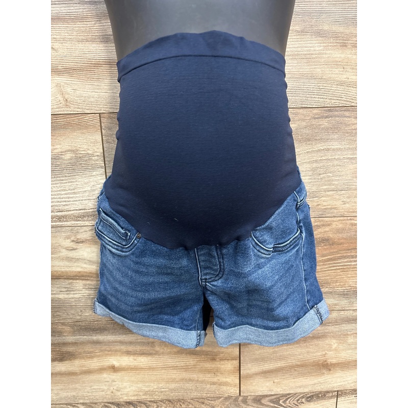 Blue Savvy Maternity Full Panel Denim Shorts Blue sz Small Blue Maternity Small