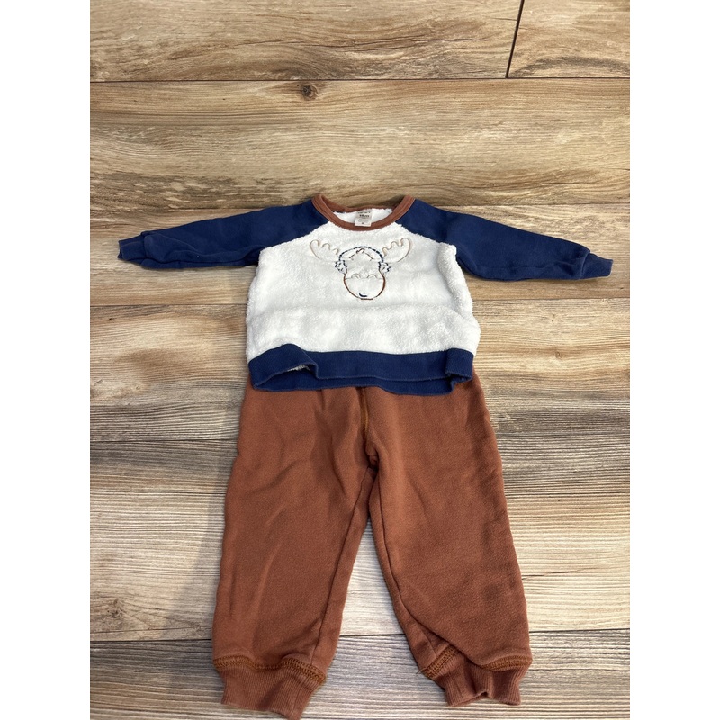 Carter’s 2pc Moose Sweatshirt Set Navy sz 18m Navy 18m