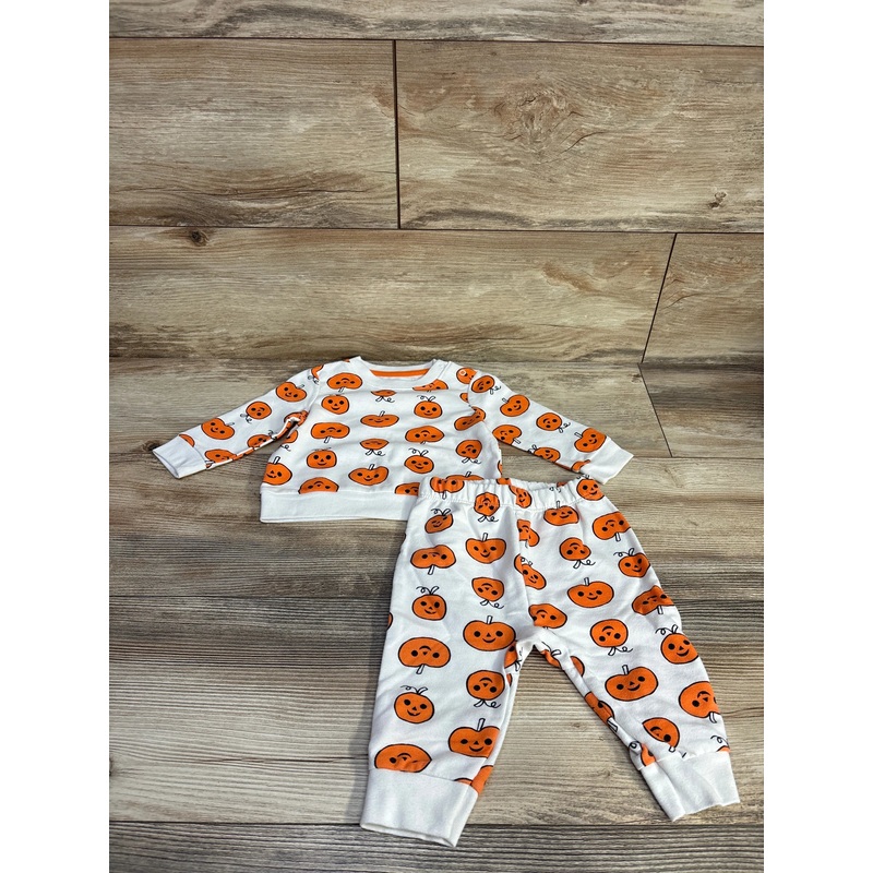 Cat & Jack 2pc Pumpkin Sweatshirt & Pants White sz 3-6m White 3m
