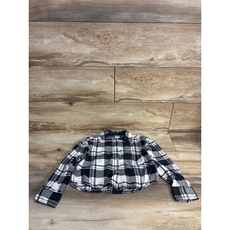 Cat & Jack Plaid Flannel Shirt Black/White sz 4-5T Black 4T