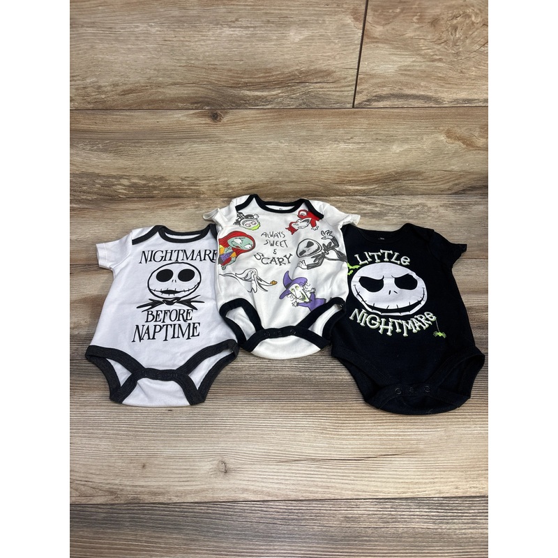 Disney The Nightmare Before Christmas 3pk Bodysuits sz 3-6m Multicolor 3m