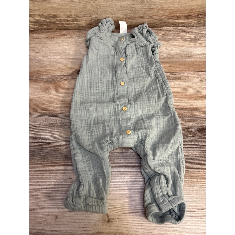 H&M Muslin Ruffle Romper Green sz 9m Green 9m