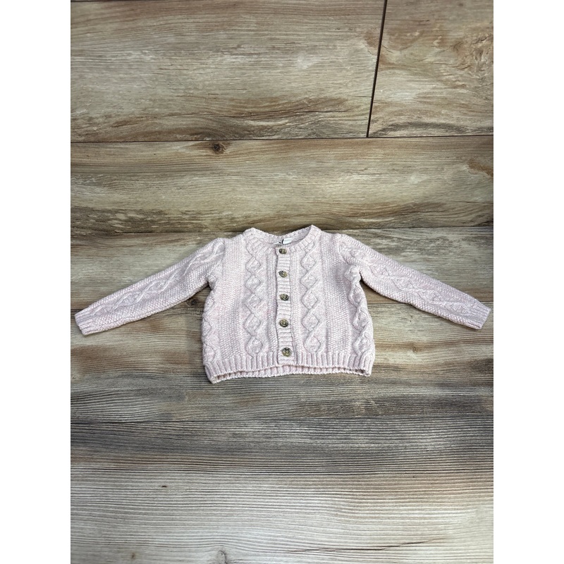 Janie and Jack The Cozy Cable Knit Cardigan Pink sz 12-18m Pink 12m