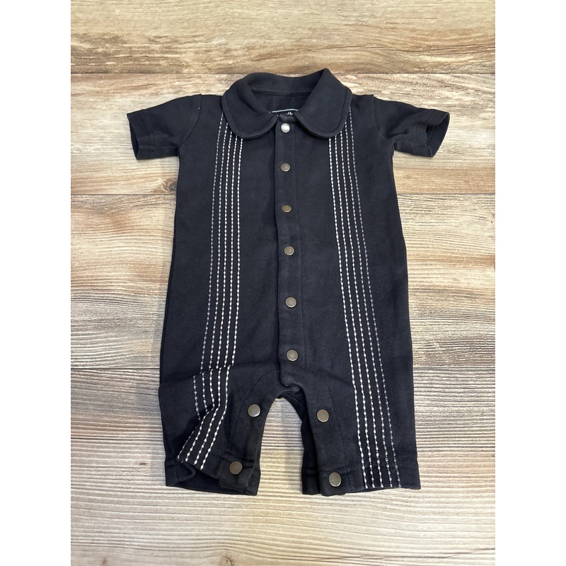 L’ovedbaby Embroidered Romper Black sz 6-9m Black 6m