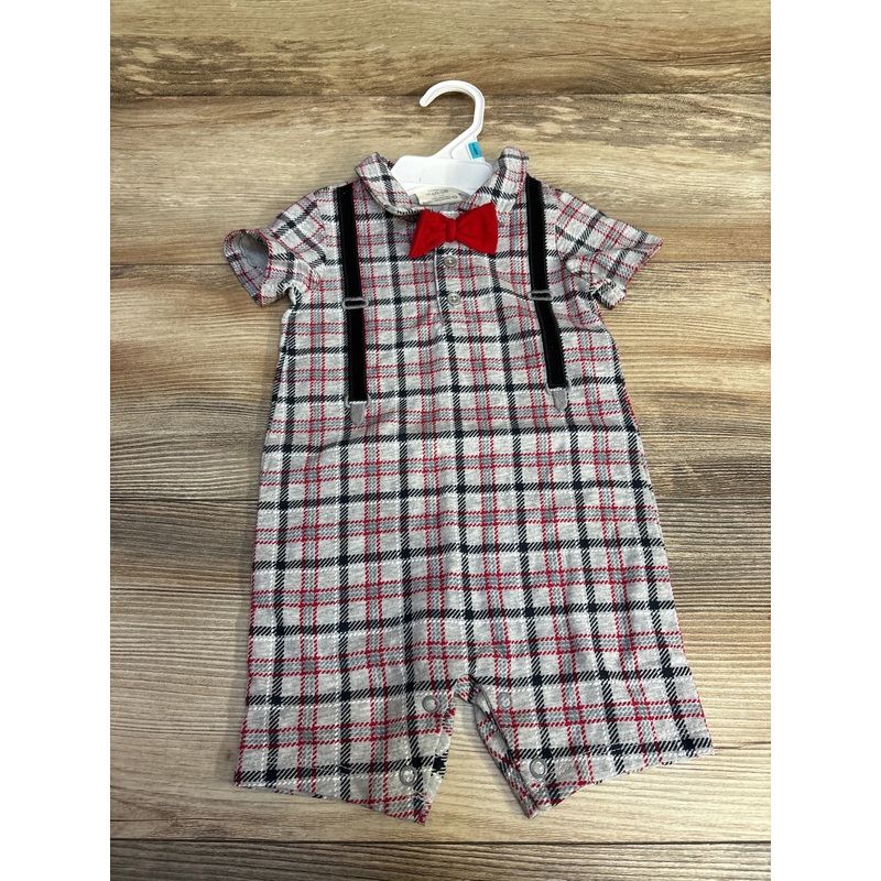 NEW First Impressions Plaid Romper Grey sz 3-6m Grey 3m