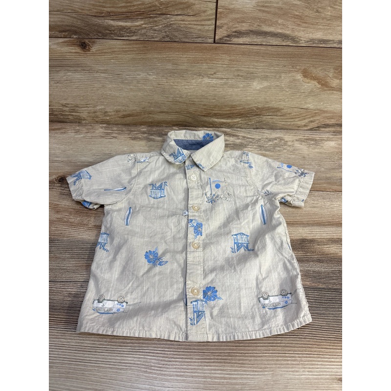 Oshkosh Button Up Shirt Beige sz 24m Beige 24m