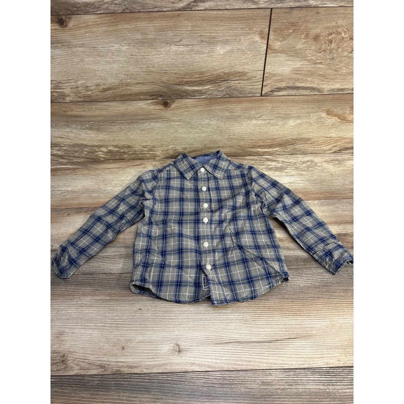 OshKosh Plaid Button-Up Shirt Green/Blue sz 4T Green 4T