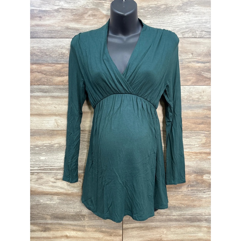 Pink Blush Maternity Long Sleeve Nursing Top Hunter Green sz Small Green Maternity Small