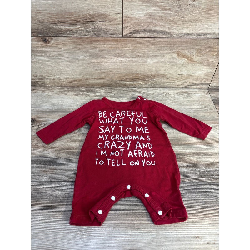 Shein Graphic Wording Coverall Red sz 1-3M Red Newborn