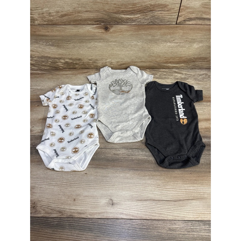 Timberland 3pk Short Sleeve Bodysuits sz 0-3m Multicolor Newborn
