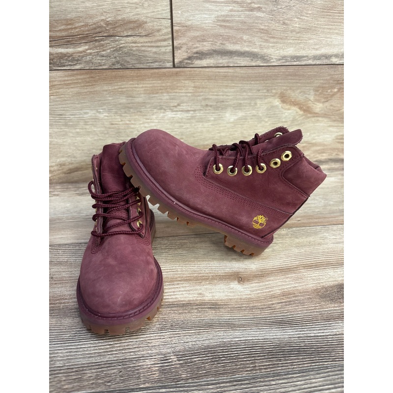 Timberland 6″ Premium Boots in Dark Red Nubuck sz 10c