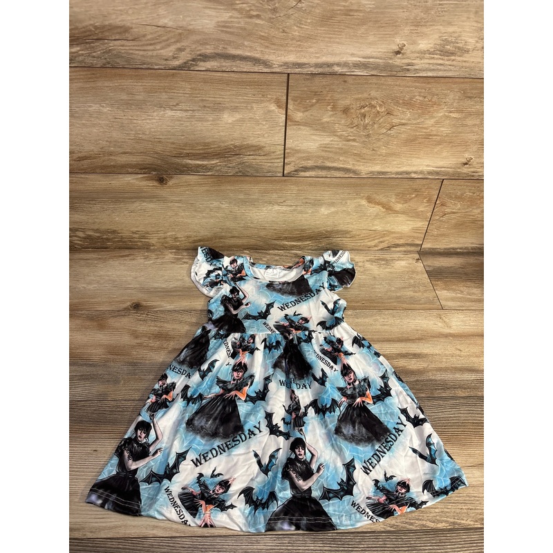 Wednesday Flutter Sleeve Dress Blue sz 2T Blue 2T