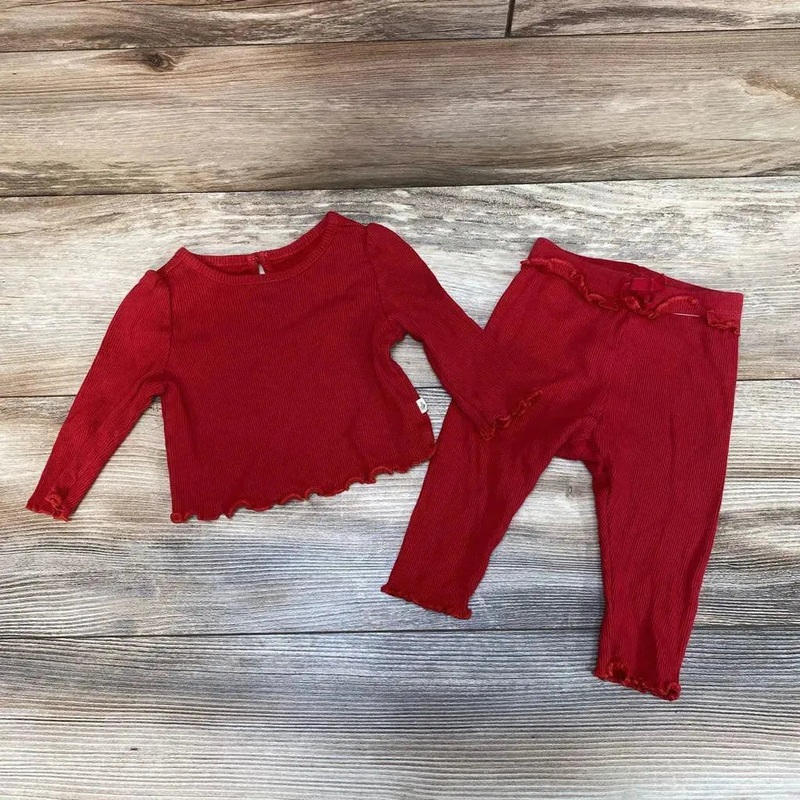 BabyGap 2pc Ribbed Shirt & Pants sz 3-6m Red 3-6M Used