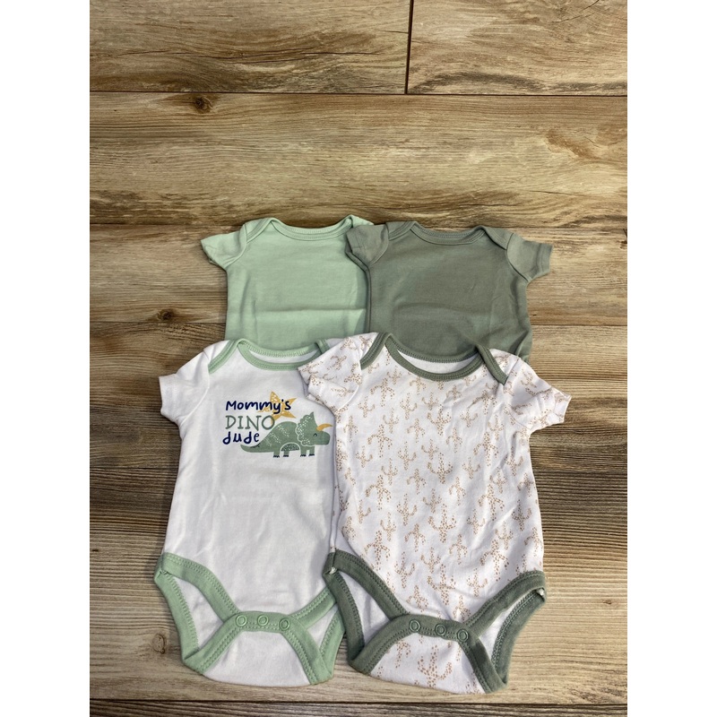 Chick Pea 4pk Bodysuits White/Green sz 0-3m Multicolor Newborn