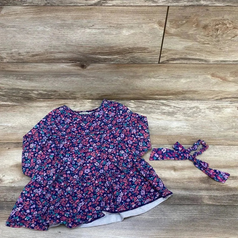 Crewcuts 2pc Floral Tunic & Scrunchie sz 2-3T Pink 2-3T Used