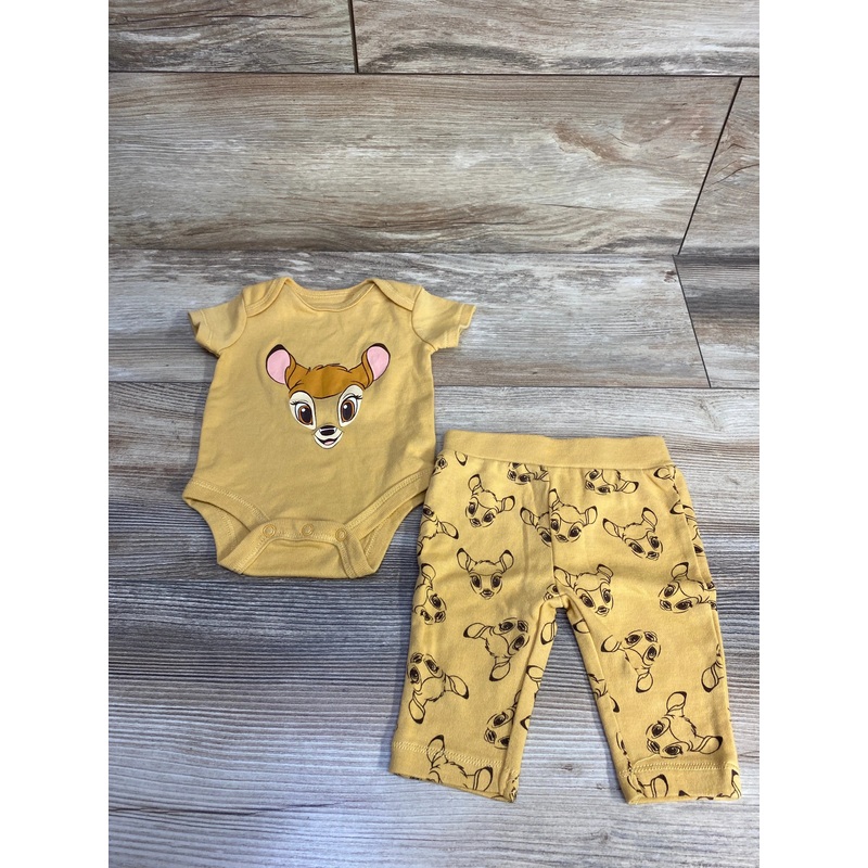 Disney 2pc Bambi Bodysuit & Pants sz Newborn Gold 2T
