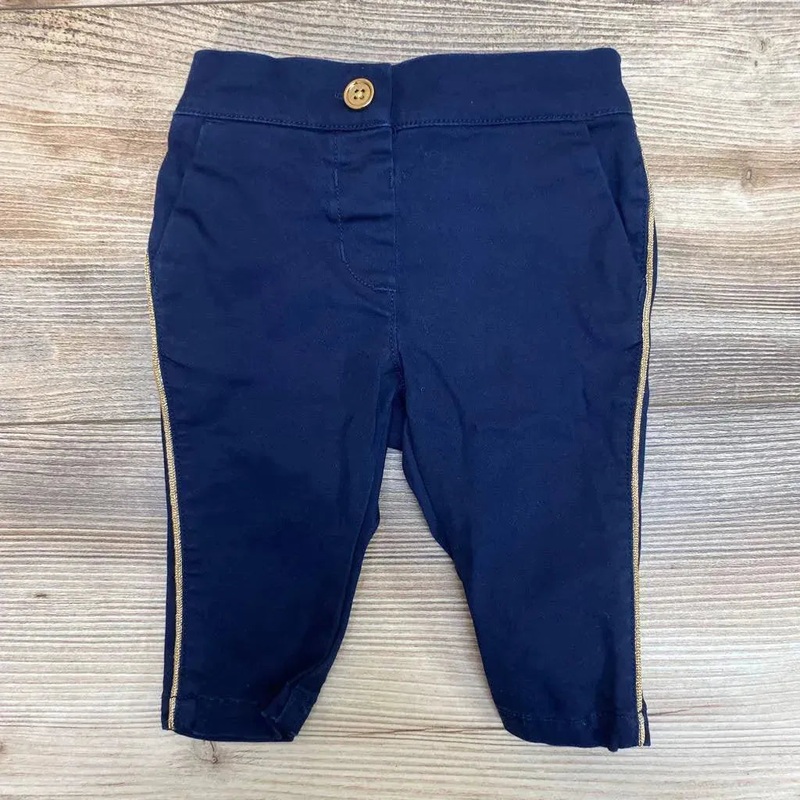 Janie & Jack Sateen Pants sz 3-6m Navy 3-6m Used