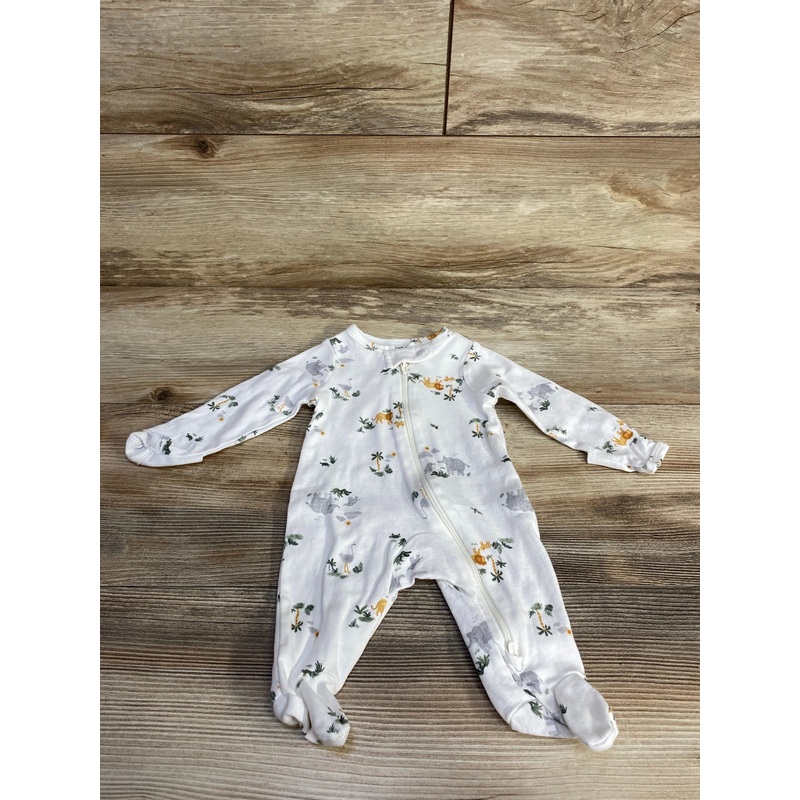 Just One You Animal Print Sleeper White sz Newborn White Newborn