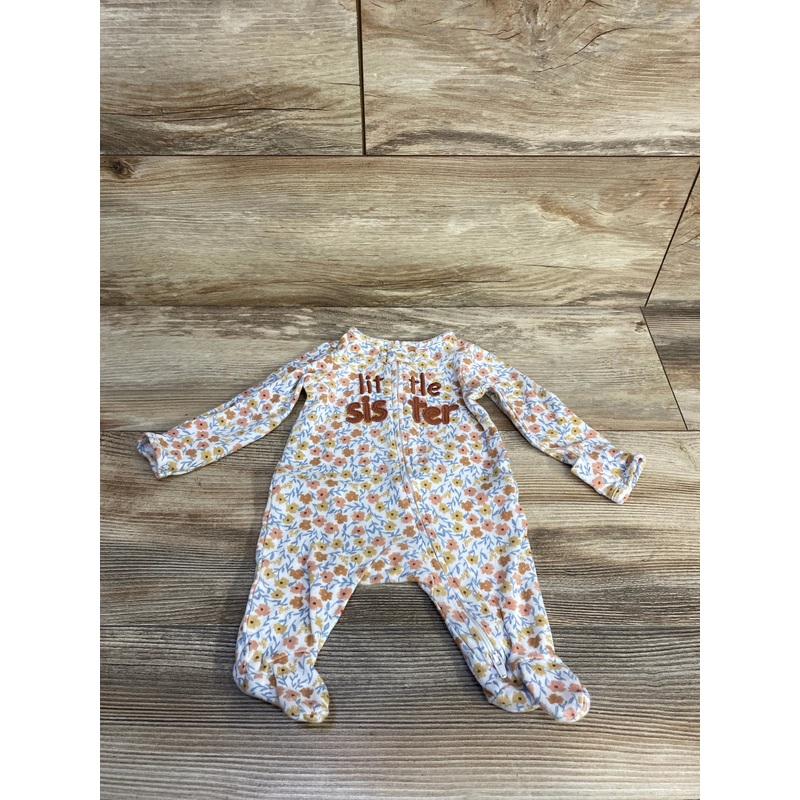 Just One You Little Sister Floral Sleeper White sz Newborn White Newborn