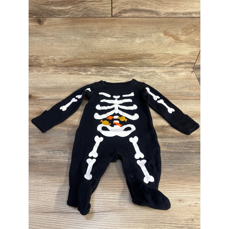 Just One You Skeleton Footed Coverall Black sz Newborn Black Newborn