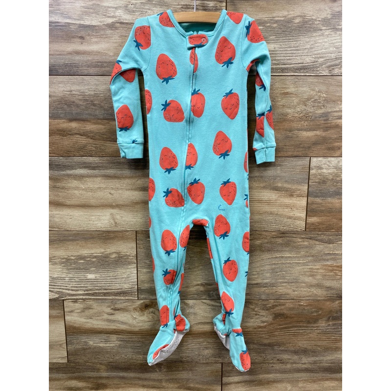 Just One You Strawberry Print Sleeper Blue sz 3T Blue 3T
