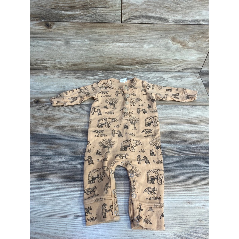 Kate Quinn Animal Print Union Suit sz 3-6m Brown 3m
