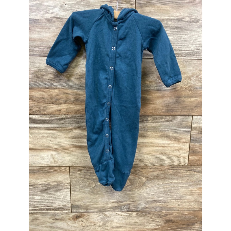 Kate Quinn Organic Hooded Footed Jumpsuit sz 3-6m Blue 3m