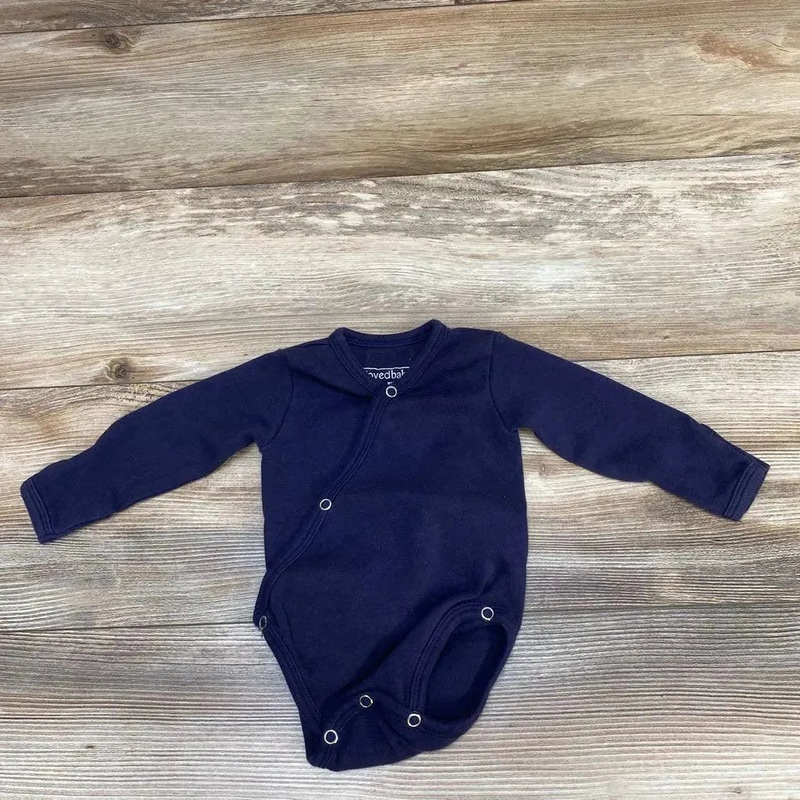 L’oved Baby Organic Side Snap Bodysuit sz 3-6m Navy 3-6M Used