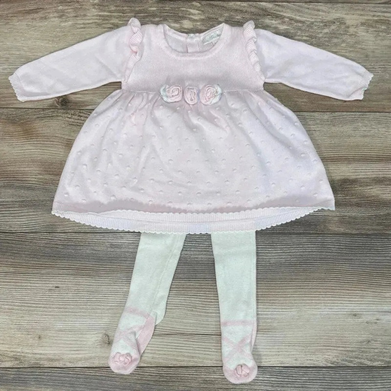 Miniclasix Sweater Dress & Stocking 2pc Set sz 6m Pink 6m Used