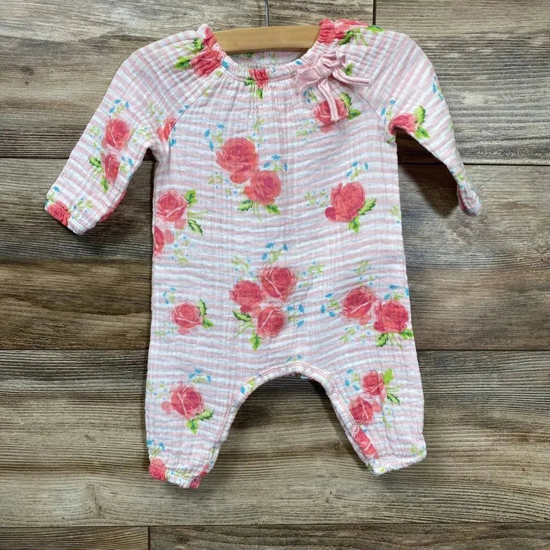 Mudpie Floral Muslin Coverall sz 0-3m Pink 0-3m Used